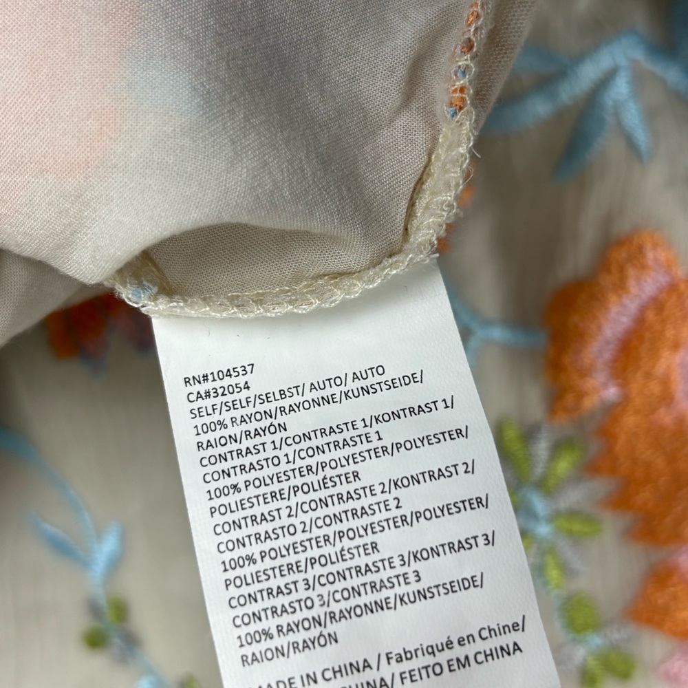 Anthropologie TINY Floral Frieda Embroidered Top Womens Large - Picture 8 of 12